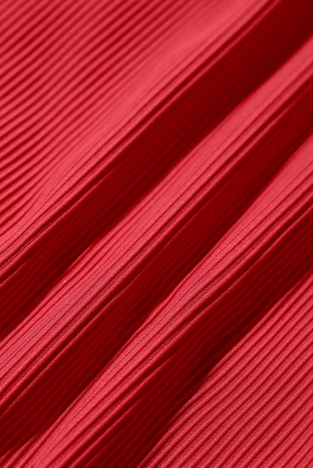 Red Ribbed High Cut Wide Waistband Bikini Bottom Sustainable Bikinis - BERLOOK