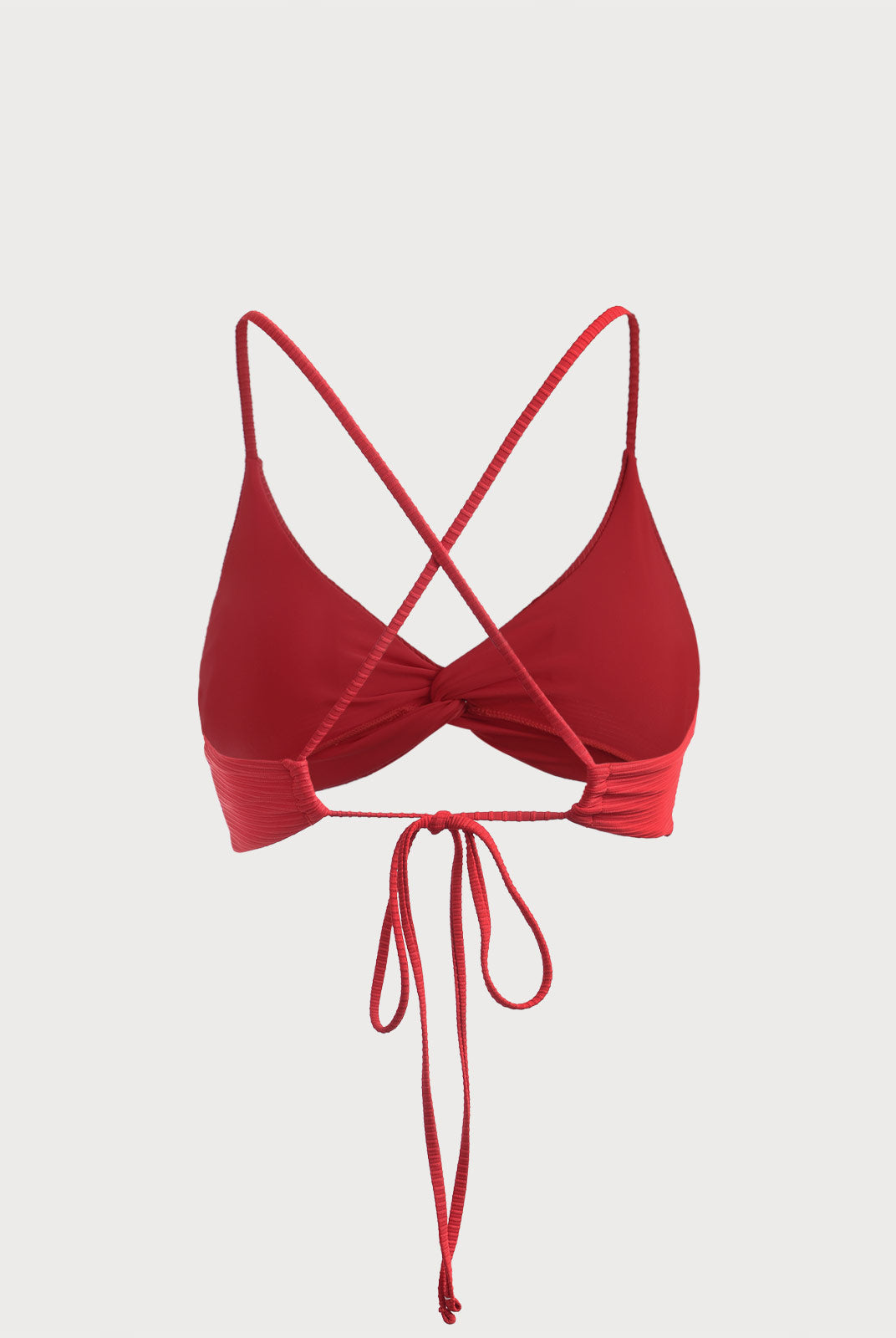 Red The Twist Backless Bikini Top Sustainable Bikinis - BERLOOK