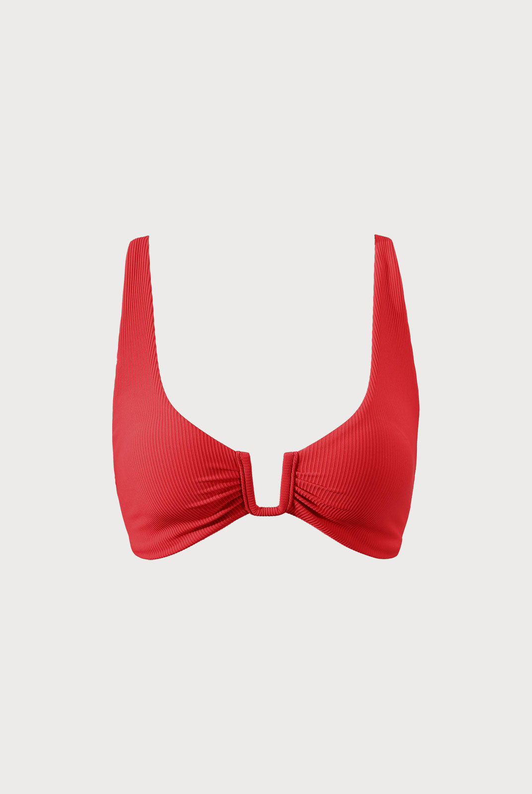 Red U-Ring Cross Back Bikini Top Sustainable Bikinis - BERLOOK