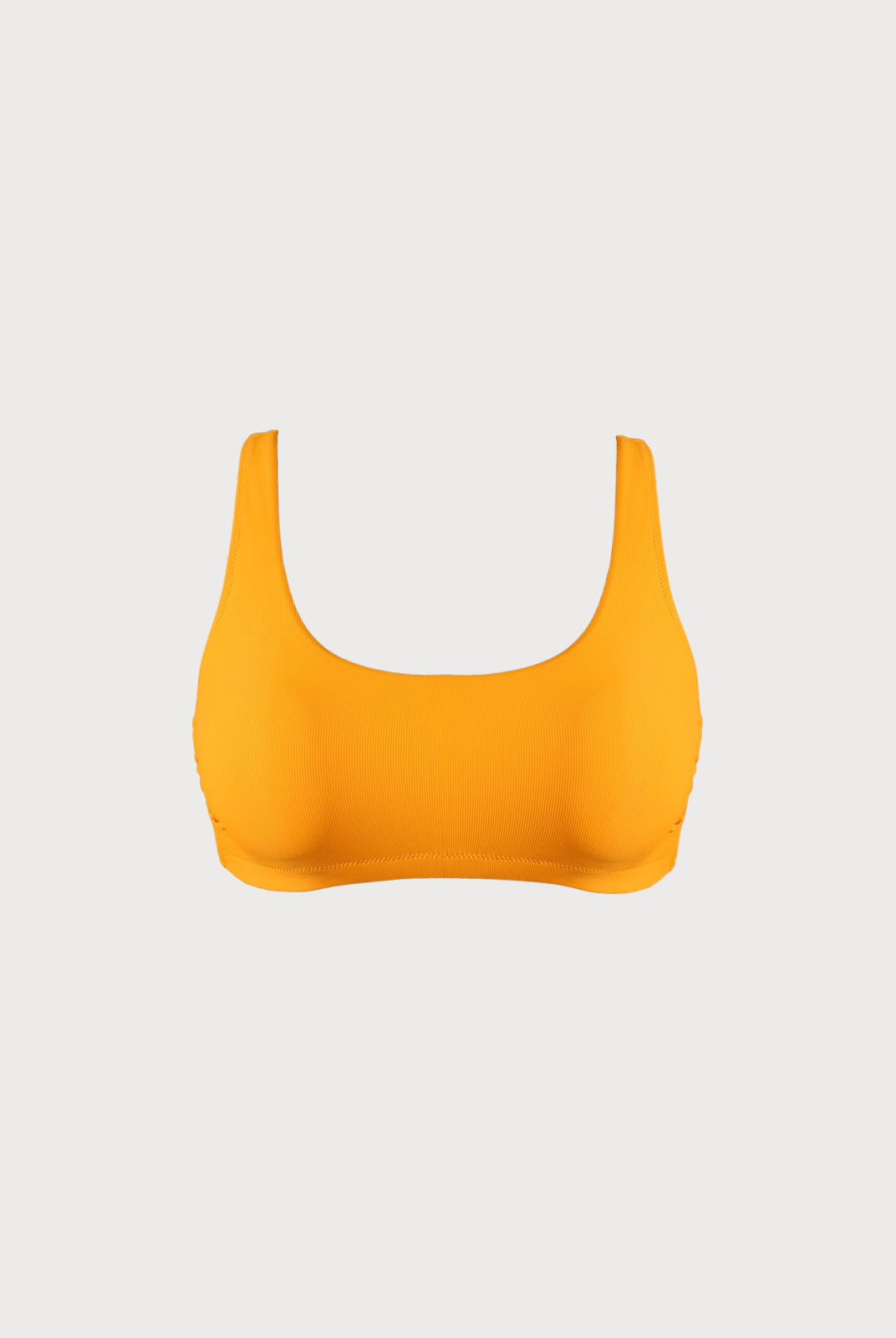 Ribbed Backless Plus Size Bikini Top Yellow Sustainable Plus Size Bikinis - BERLOOK