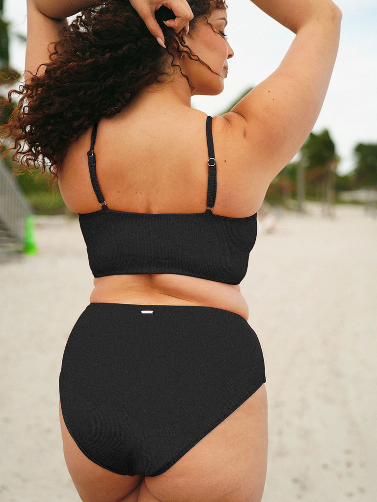 Ribbed Plus Size Bikini Bottom Sustainable Plus Size Bikinis - BERLOOK