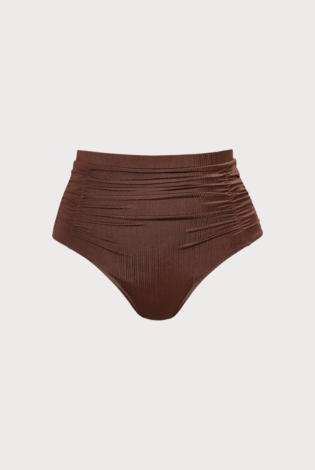Ruched Plus Size Bikini Bottom Coffee Sustainable Plus Size Bikinis - BERLOOK