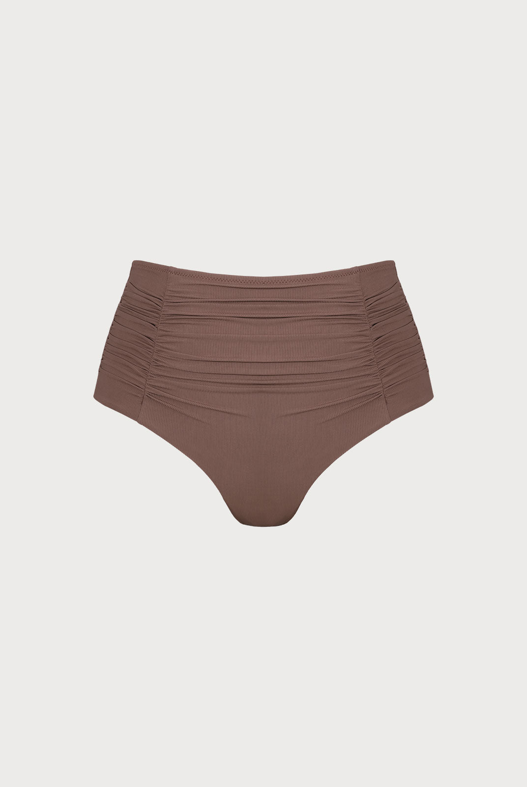 Ruched Plus Size Tankini Bottom Brown Sustainable Plus Size Tankinis - BERLOOK