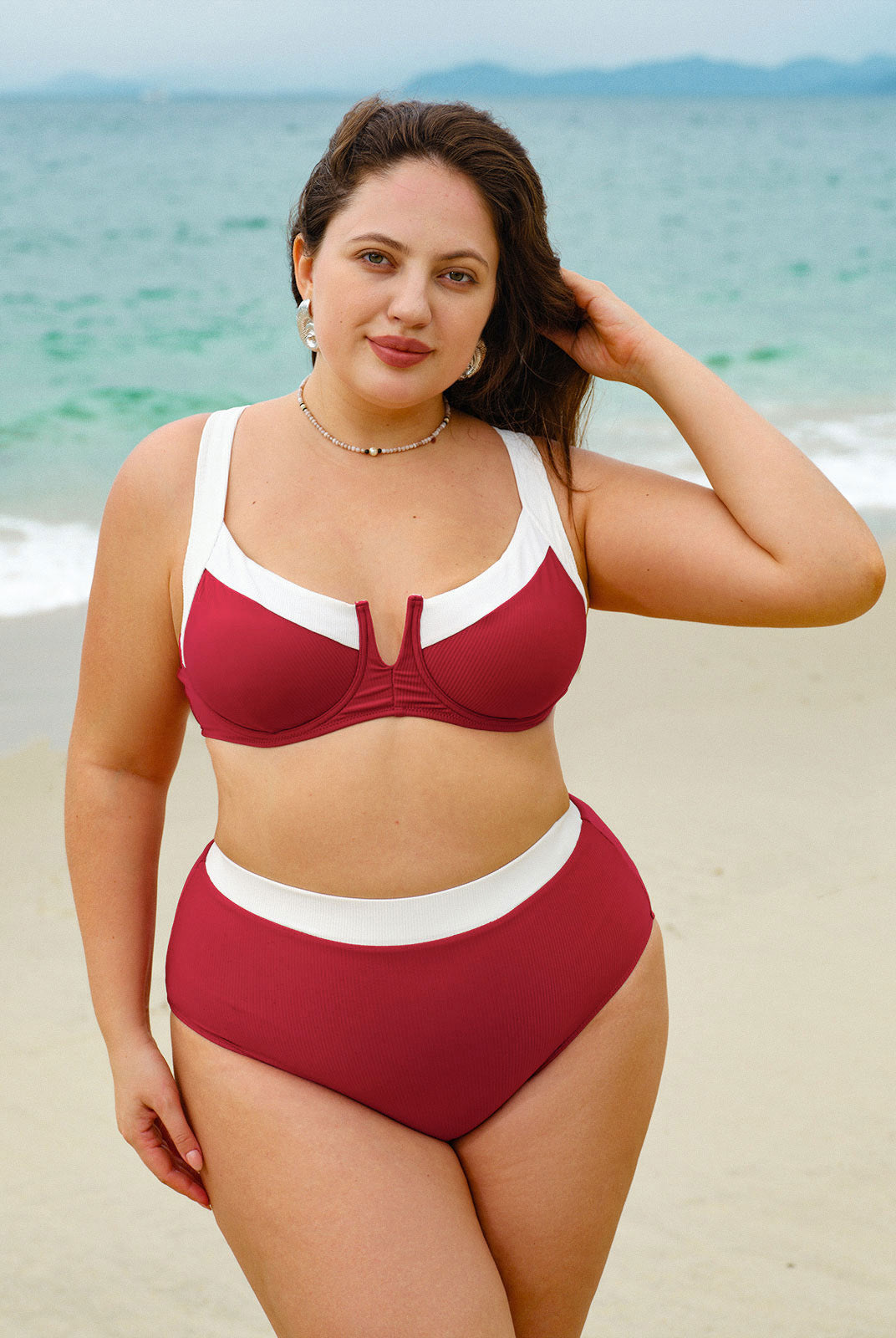 女式针织尼龙混纺比基尼上衣 Sustainable Plus Size Bikinis - BERLOOK