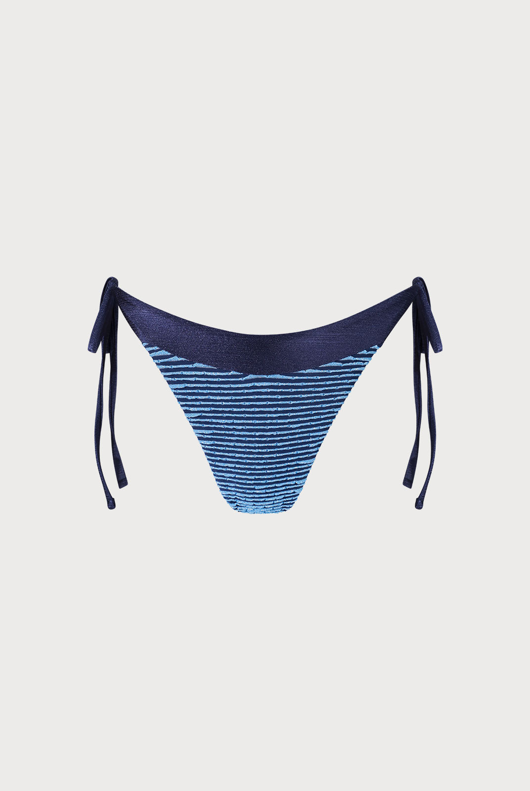 Textured Frill Tie Bikini Bottom Navy Sustainable Bikinis - BERLOOK