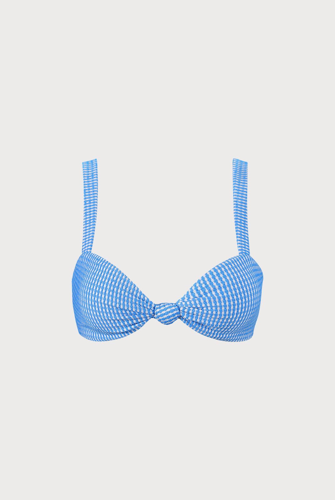 Textured Striped Knot Bikini Top Sustainable Bikinis - BERLOOK