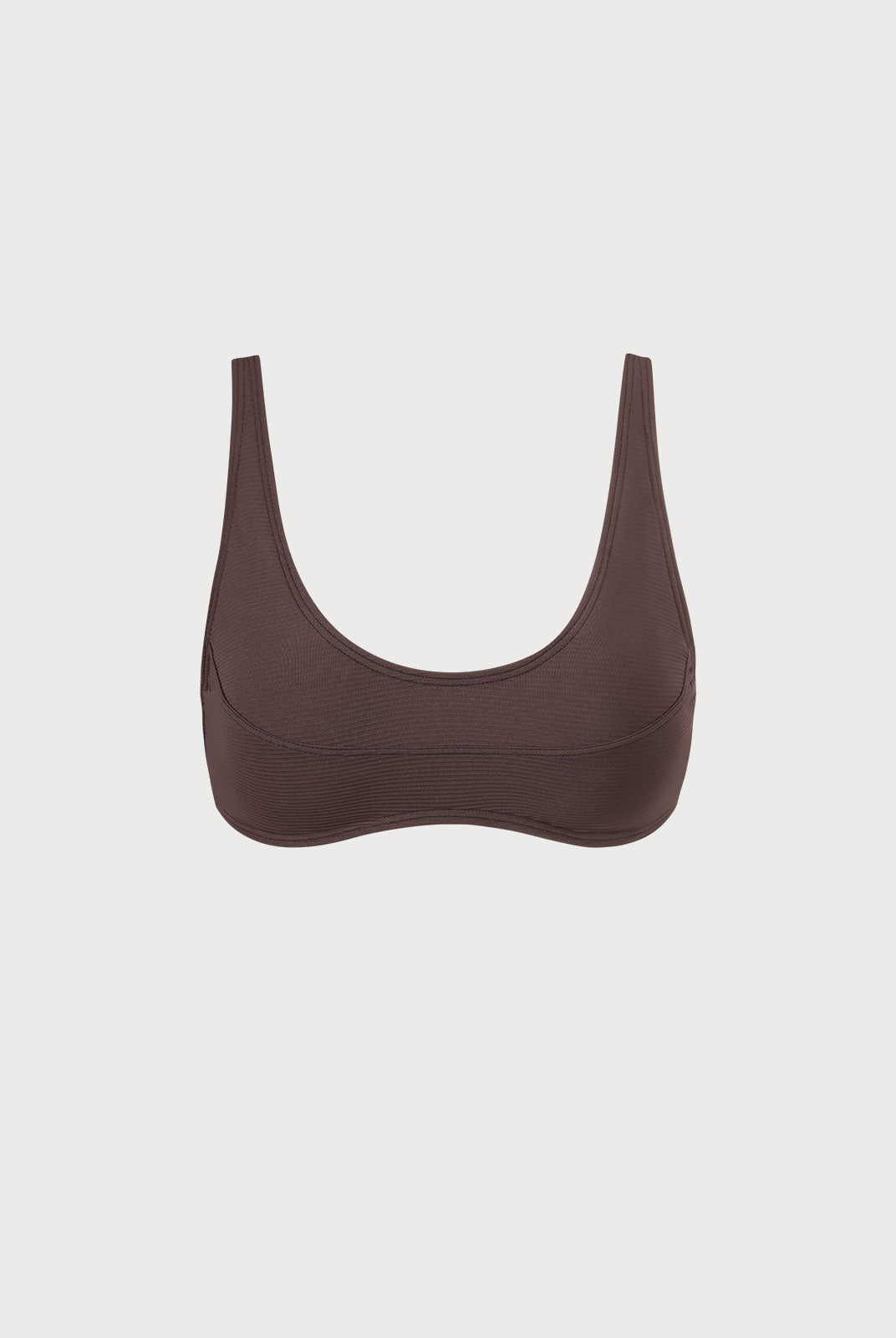 U-Neck Ribbed Seam Bikini Top Sustainable Bikinis - BERLOOK