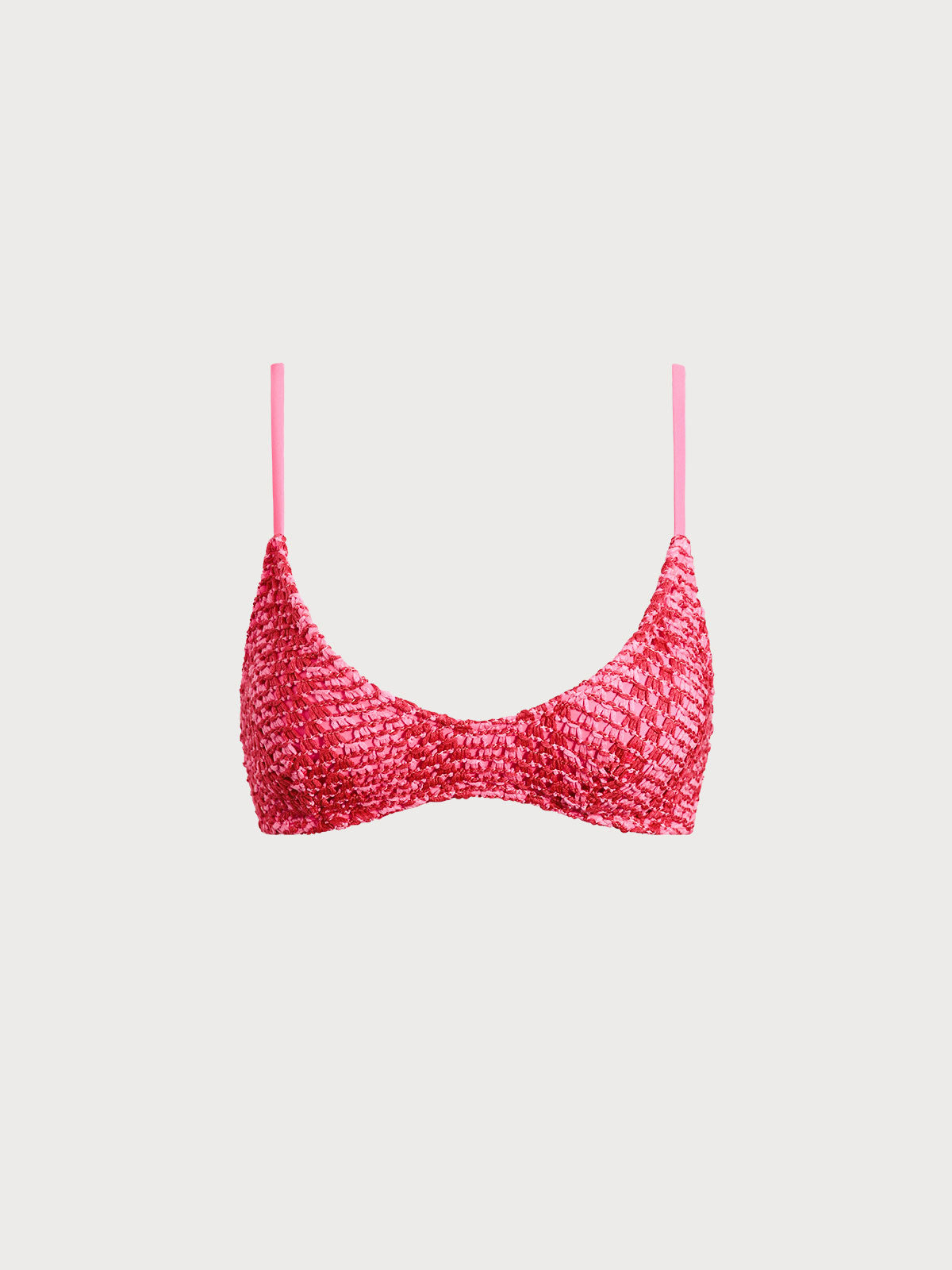 Women Knitted Acrylic Bikini Tops Red Sustainable Bikinis - BERLOOK