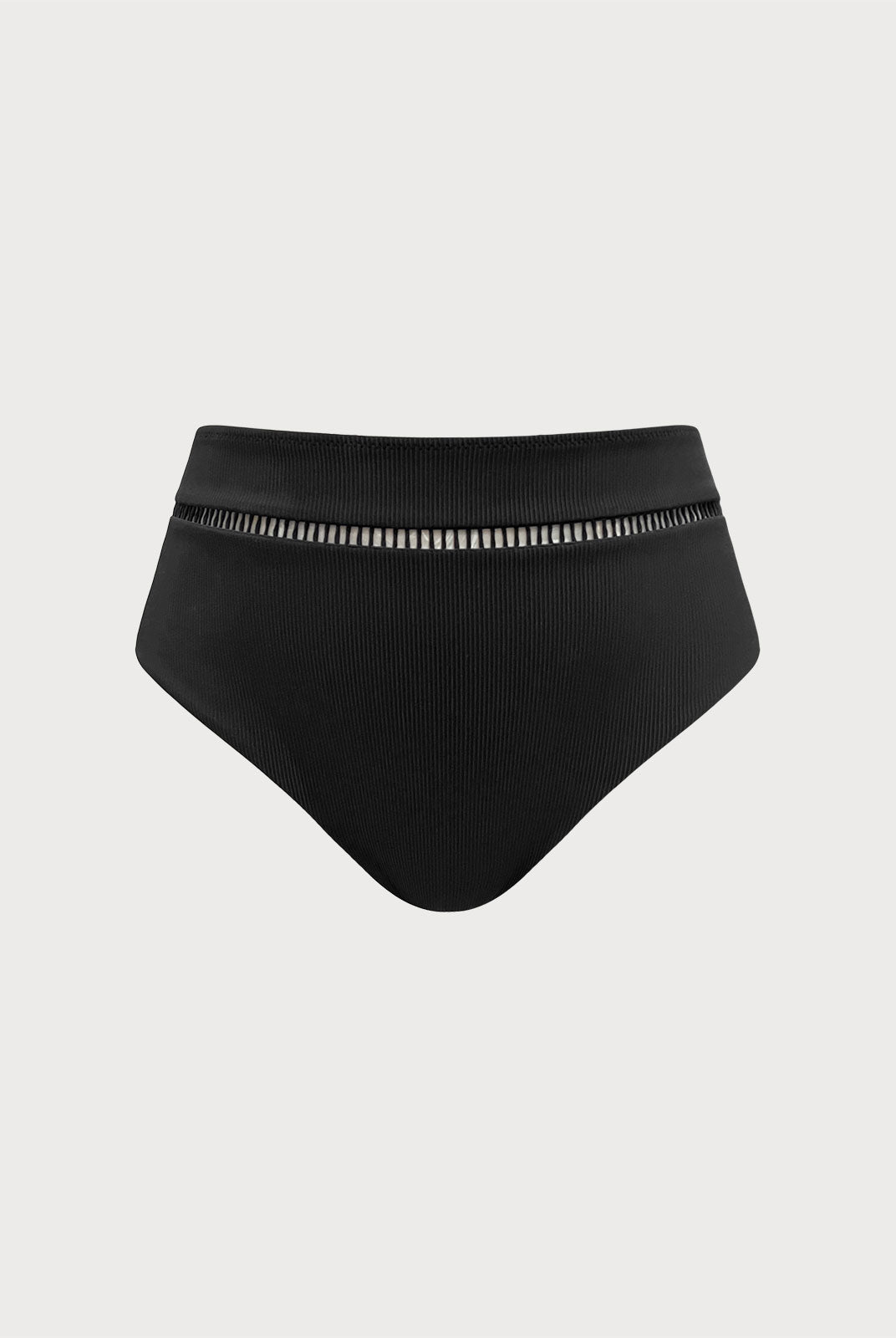 Women Knitted Nylon Bikini Bottoms Black Sustainable Plus Size Bikinis - BERLOOK