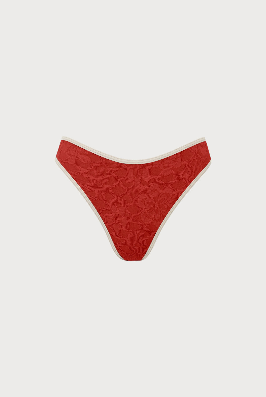 Women Knitted Nylon Bikini bottoms Brick Red Sustainable Bikinis - BERLOOK