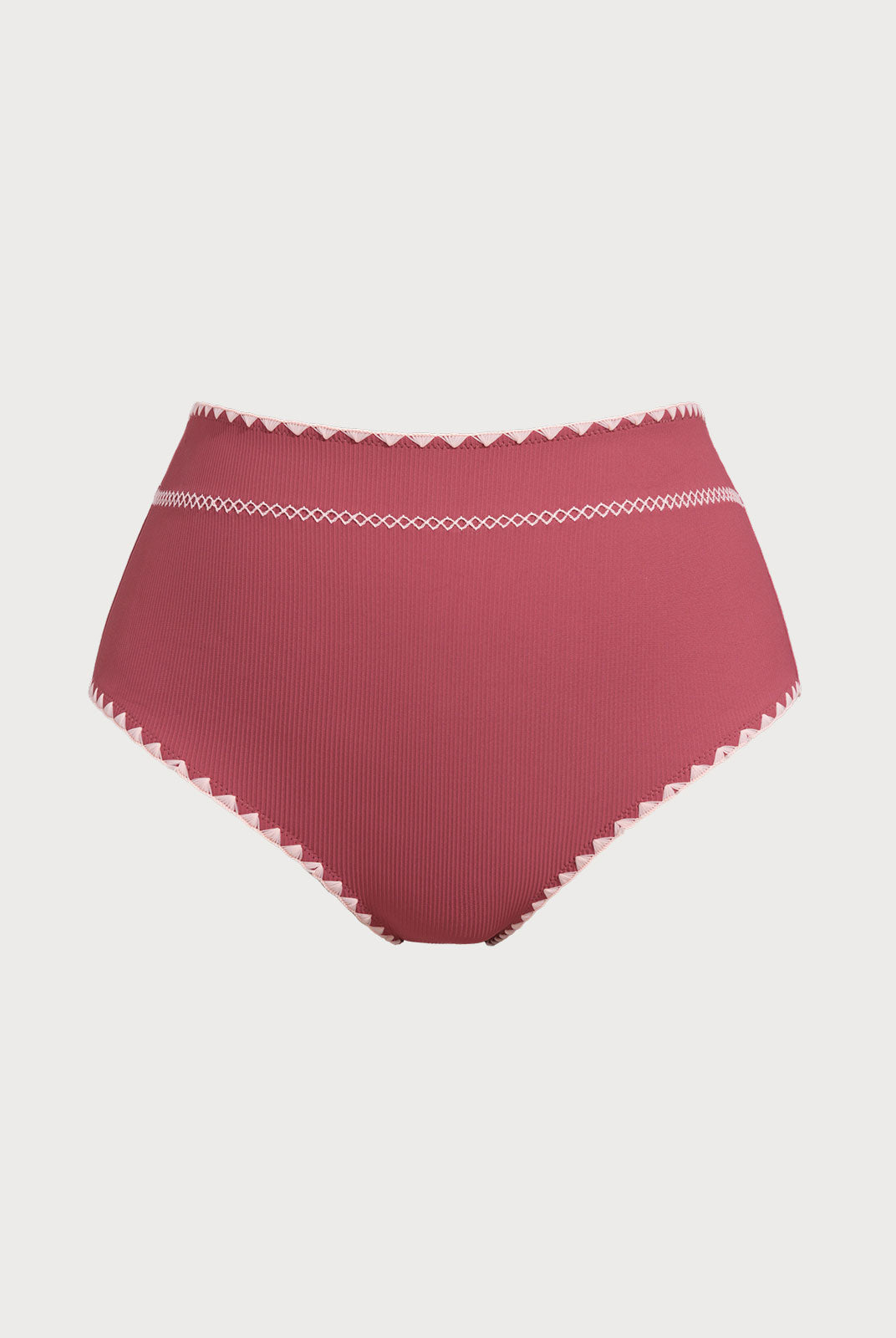 Women Knitted Nylon Bikini Bottoms Brick Red Sustainable Plus Size Bikinis - BERLOOK