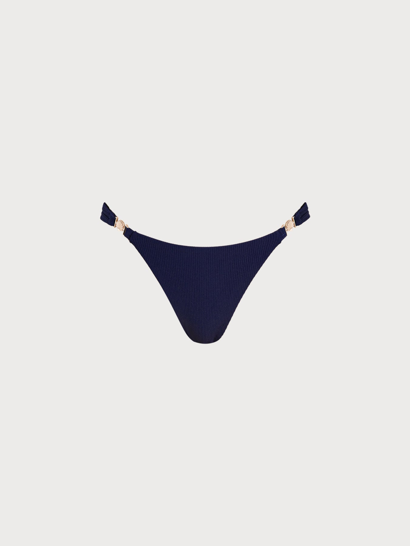 Women Knitted Nylon Bikini Bottoms Navy Sustainable Bikinis - BERLOOK