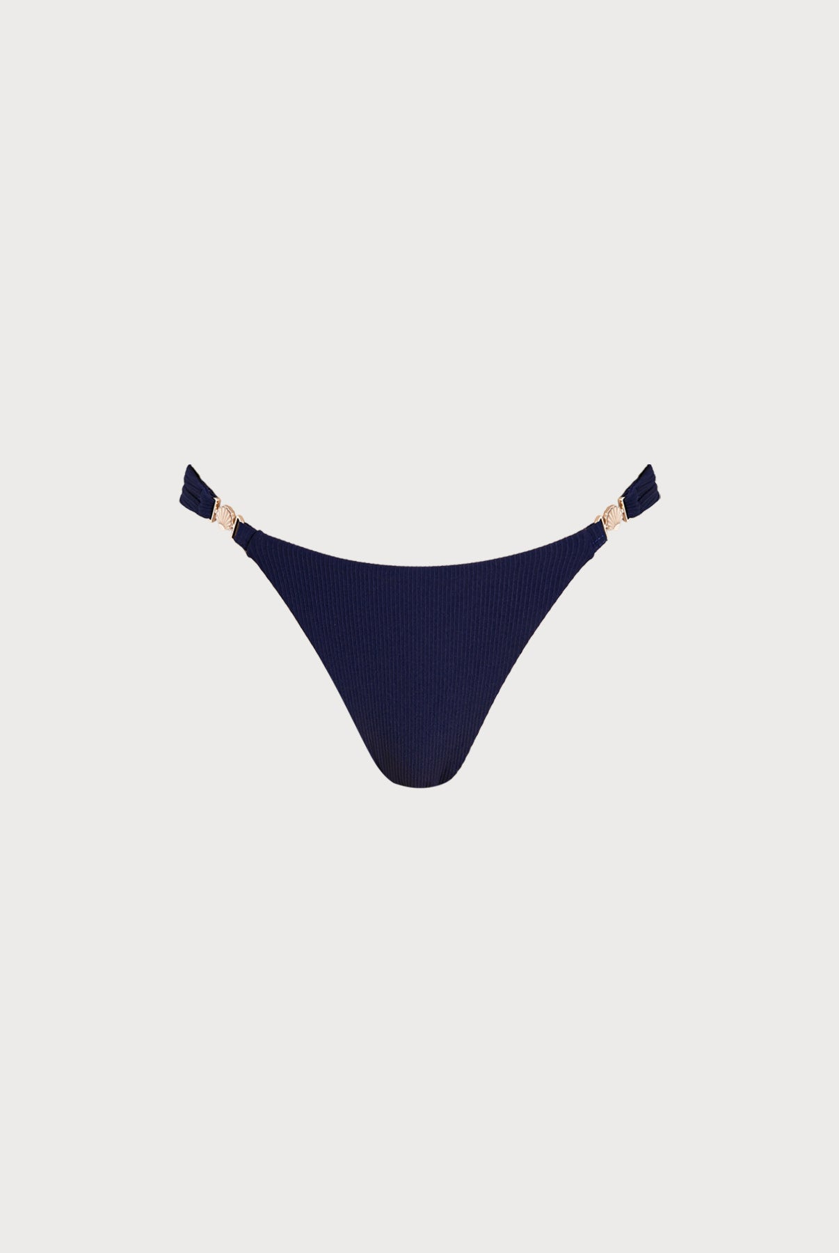 Women Knitted Nylon Bikini Bottoms Navy Sustainable Bikinis - BERLOOK