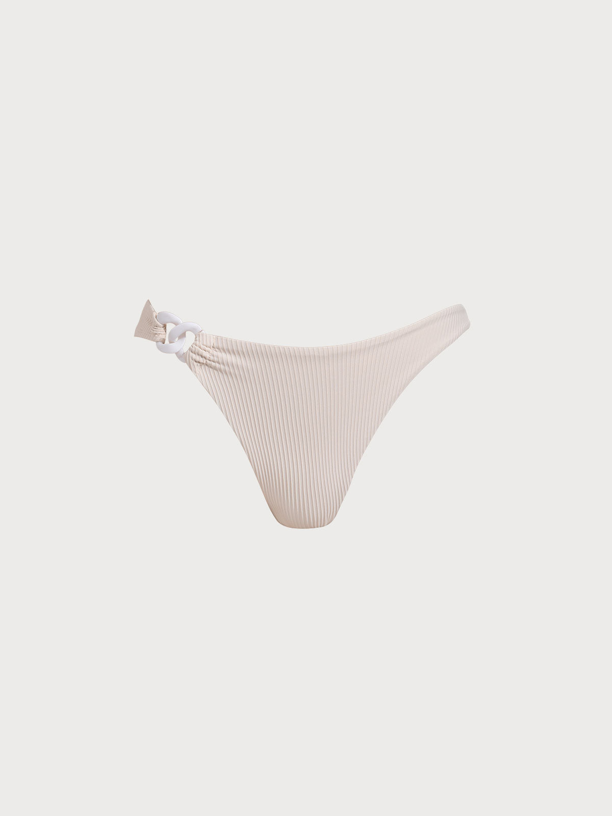 Women Knitted Nylon Bikini Bottoms Off White Sustainable Bikinis - BERLOOK