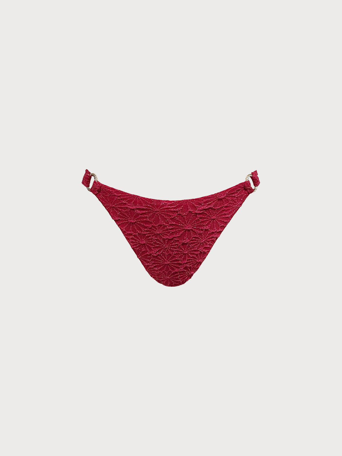 Women Knitted Nylon Bikini Bottoms Wine Red Sustainable Bikinis - BERLOOK