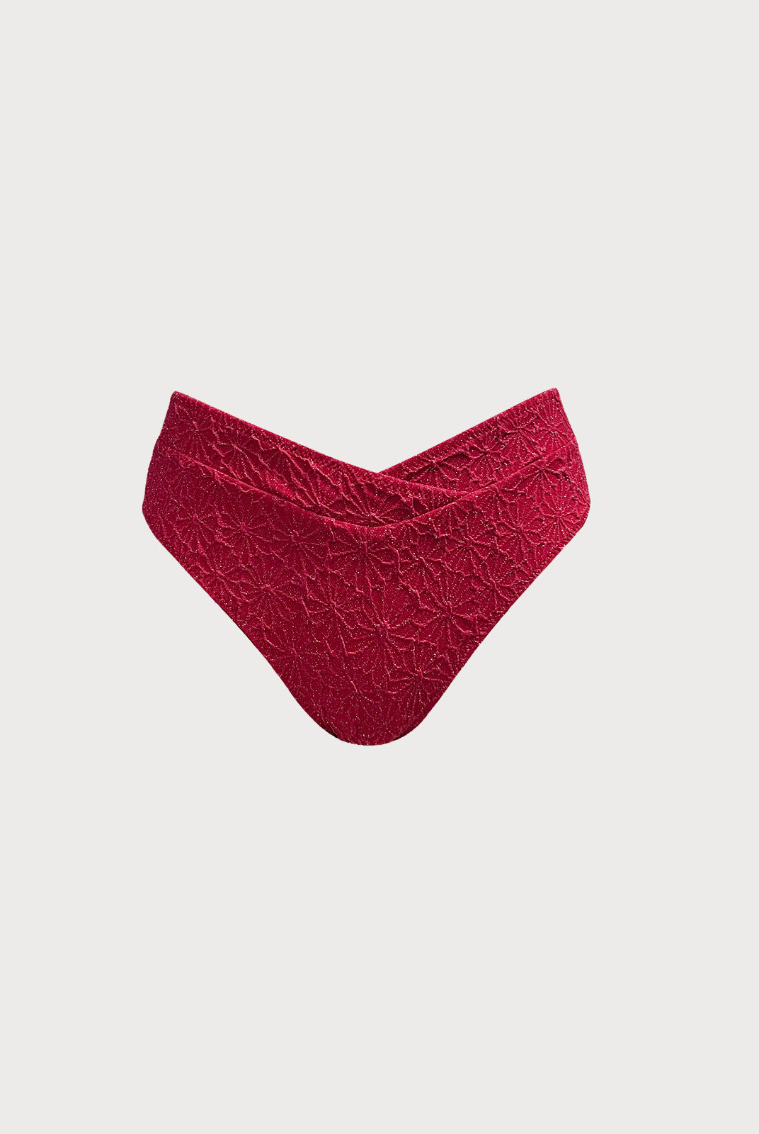 Women Knitted Nylon Bikini Bottoms Wine Red Sustainable Bikinis - BERLOOK