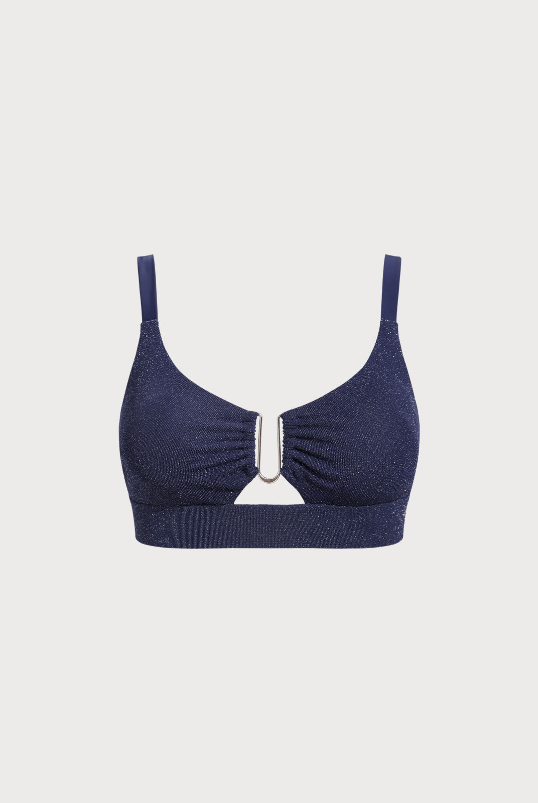 Women Knitted Nylon Bikini Tops Blue Sustainable Plus Size Bikinis - BERLOOK