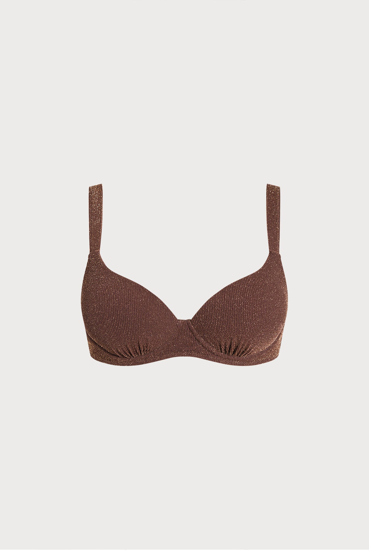 Women Knitted Nylon Bikini Tops Dark Coffee Sustainable Bikinis - BERLOOK