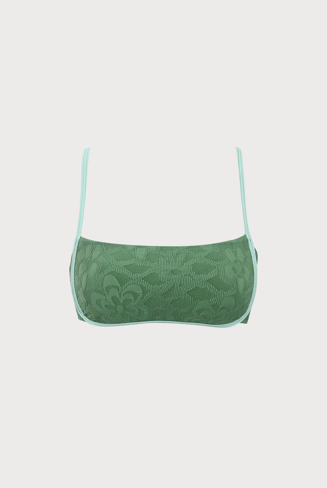 Women Knitted Nylon Bikini Tops Dark Green Sustainable Bikinis - BERLOOK