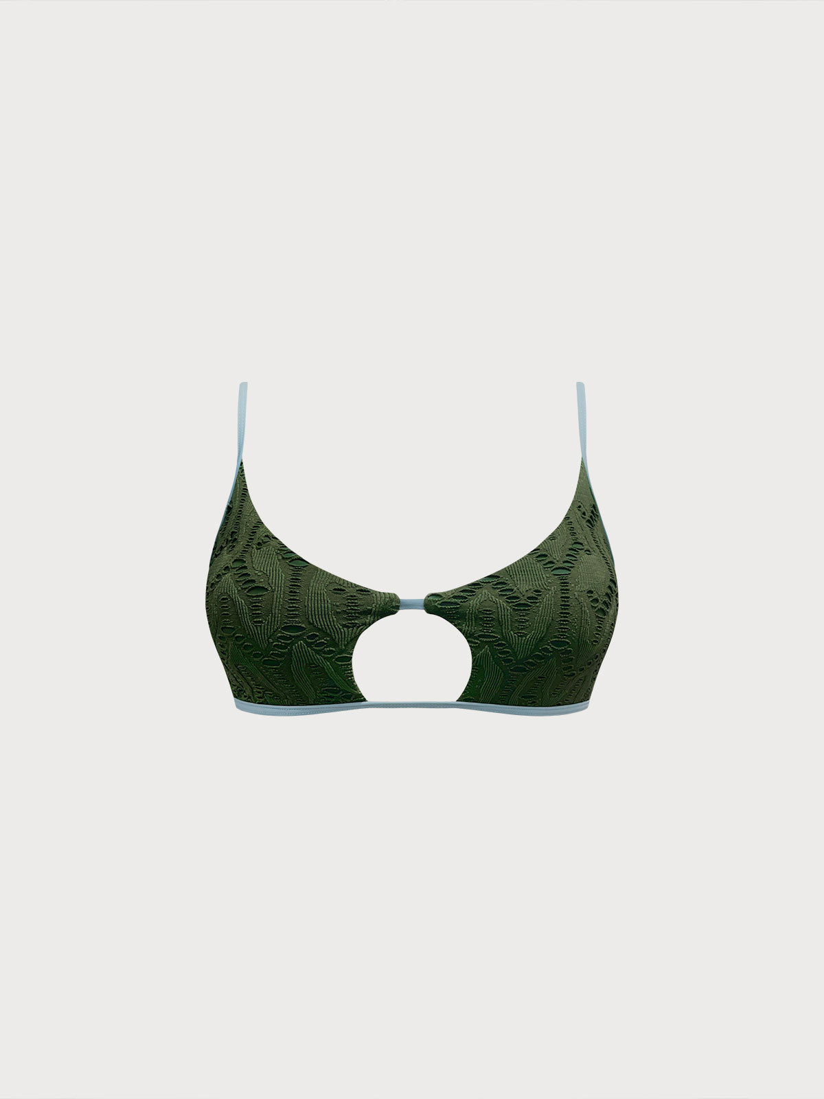 Women Knitted Nylon Bikini Tops Dark Green Sustainable Bikinis - BERLOOK