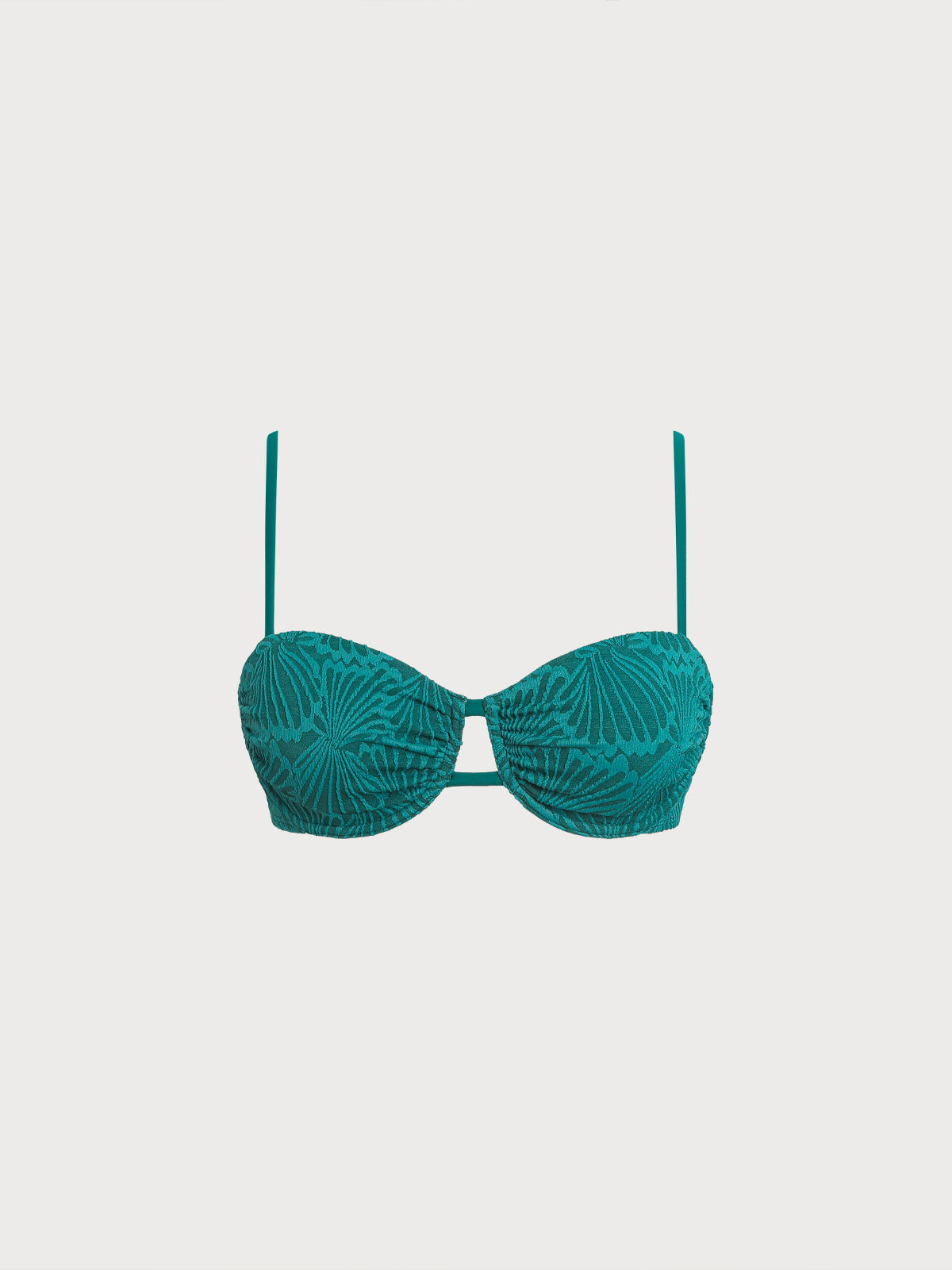 Women Knitted Nylon Bikini Tops Dark Green Sustainable Bikinis - BERLOOK
