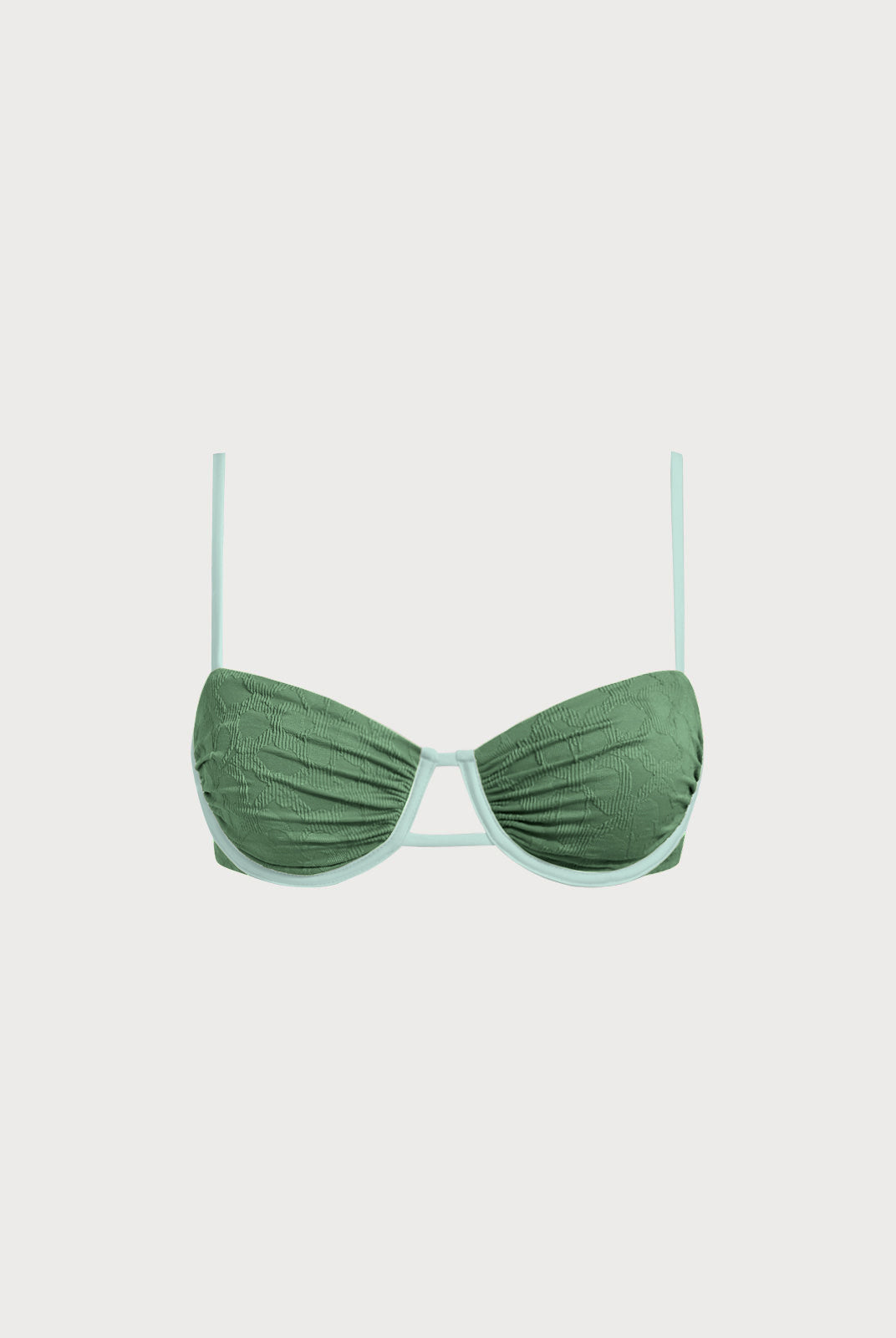 Women Knitted Nylon Bikini Tops Dark Green Sustainable Bikinis - BERLOOK