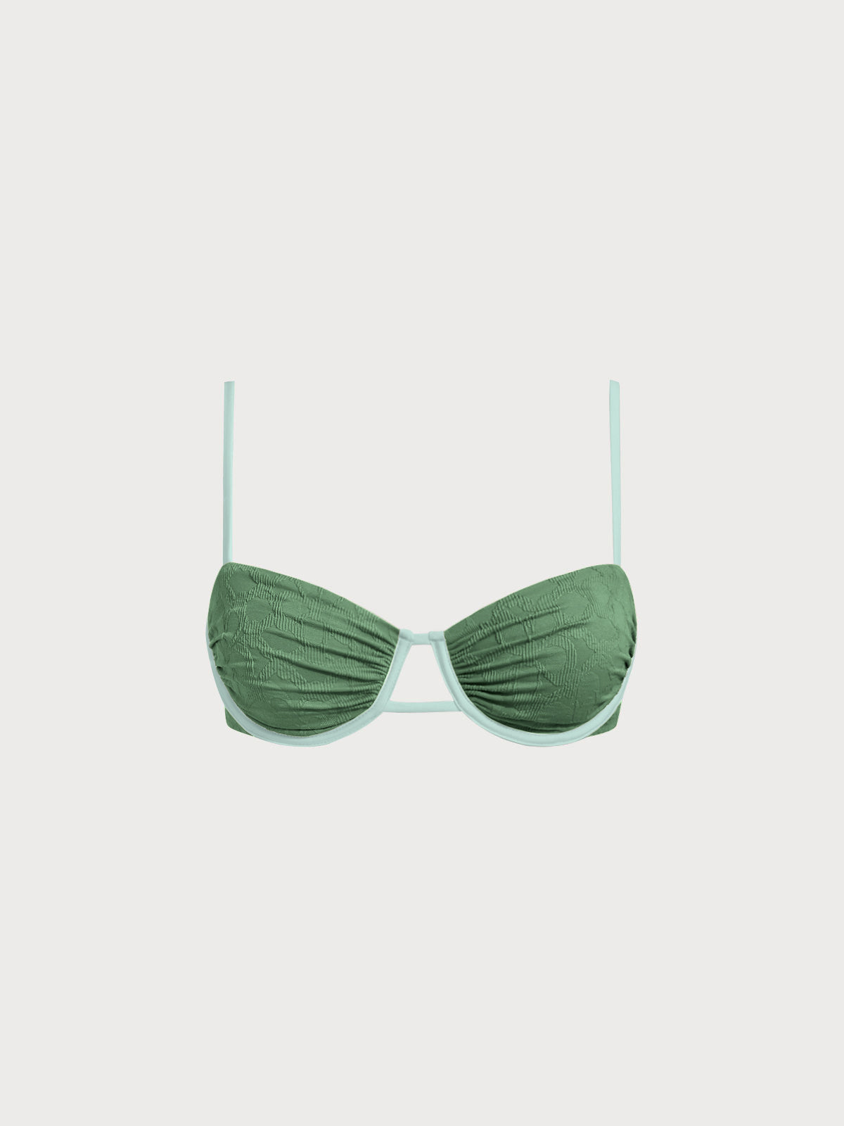 Women Knitted Nylon Bikini Tops Dark Green Sustainable Bikinis - BERLOOK