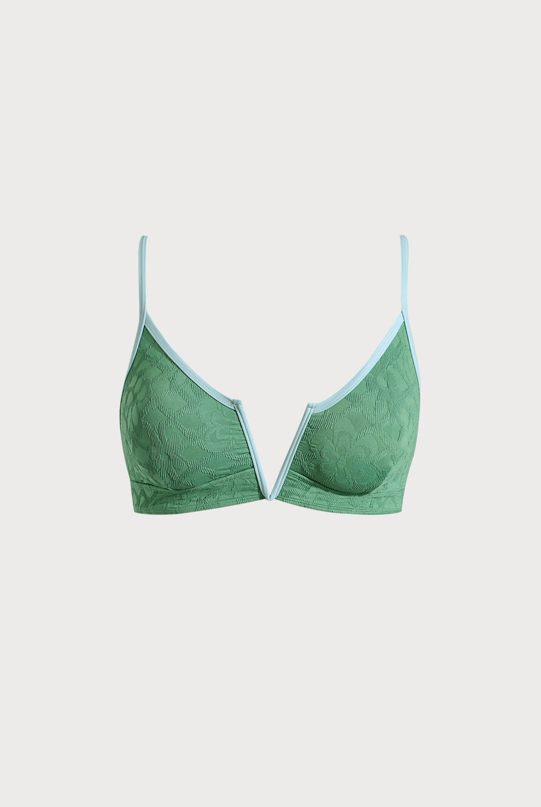 Women Knitted Nylon Bikini Tops Dark Green Sustainable Plus Size Bikinis - BERLOOK