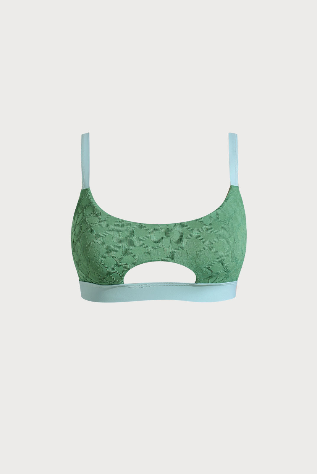 Women Knitted Nylon Bikini Tops Dark Green Sustainable Plus Size Bikinis - BERLOOK