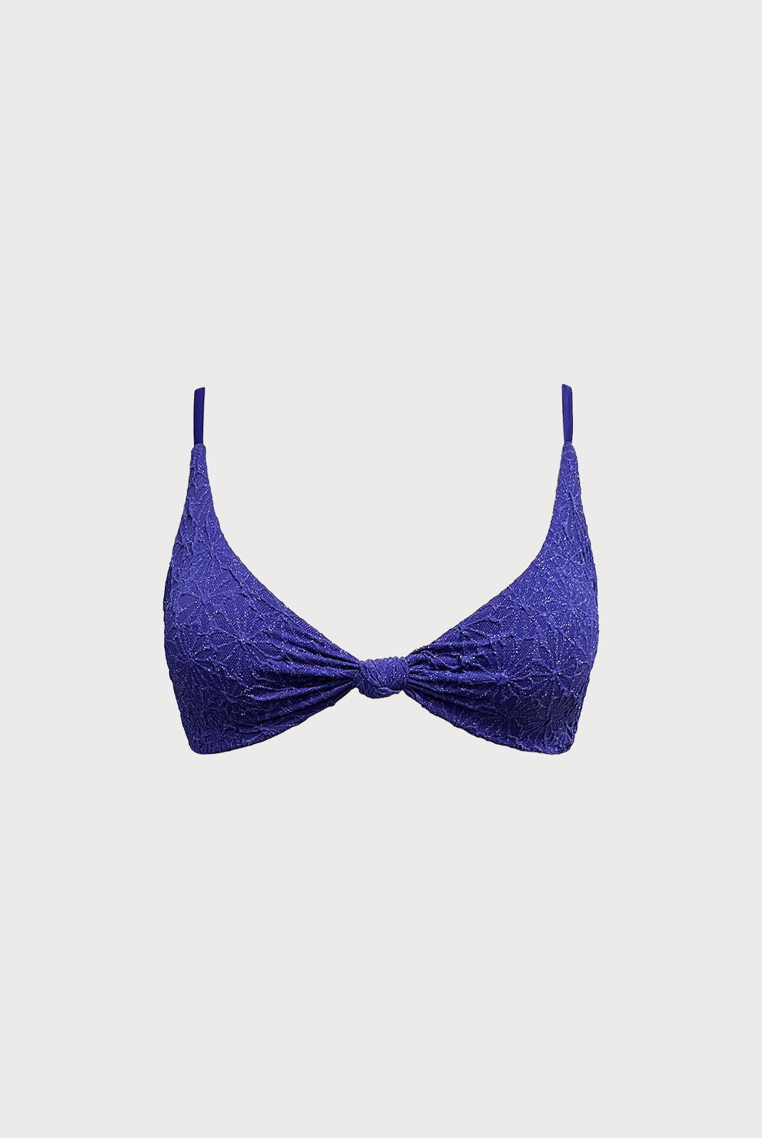 Women Knitted Nylon Bikini Tops Navy Sustainable Bikinis - BERLOOK
