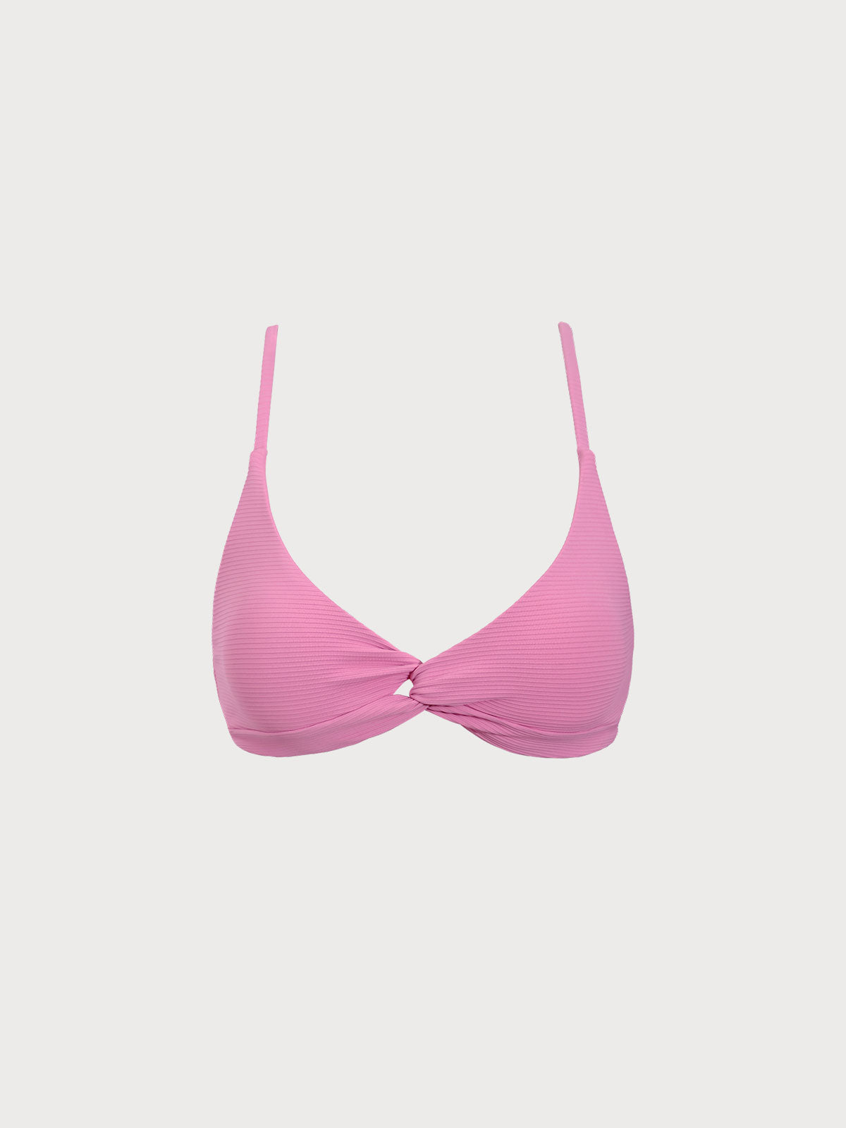 Women Knitted Nylon Bikini Tops Pink Sustainable Bikinis - BERLOOK