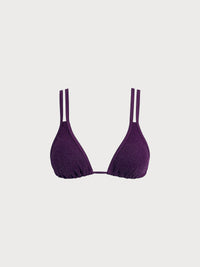 Women Knitted Nylon Bikini Tops Purple Sustainable Bikinis - BERLOOK