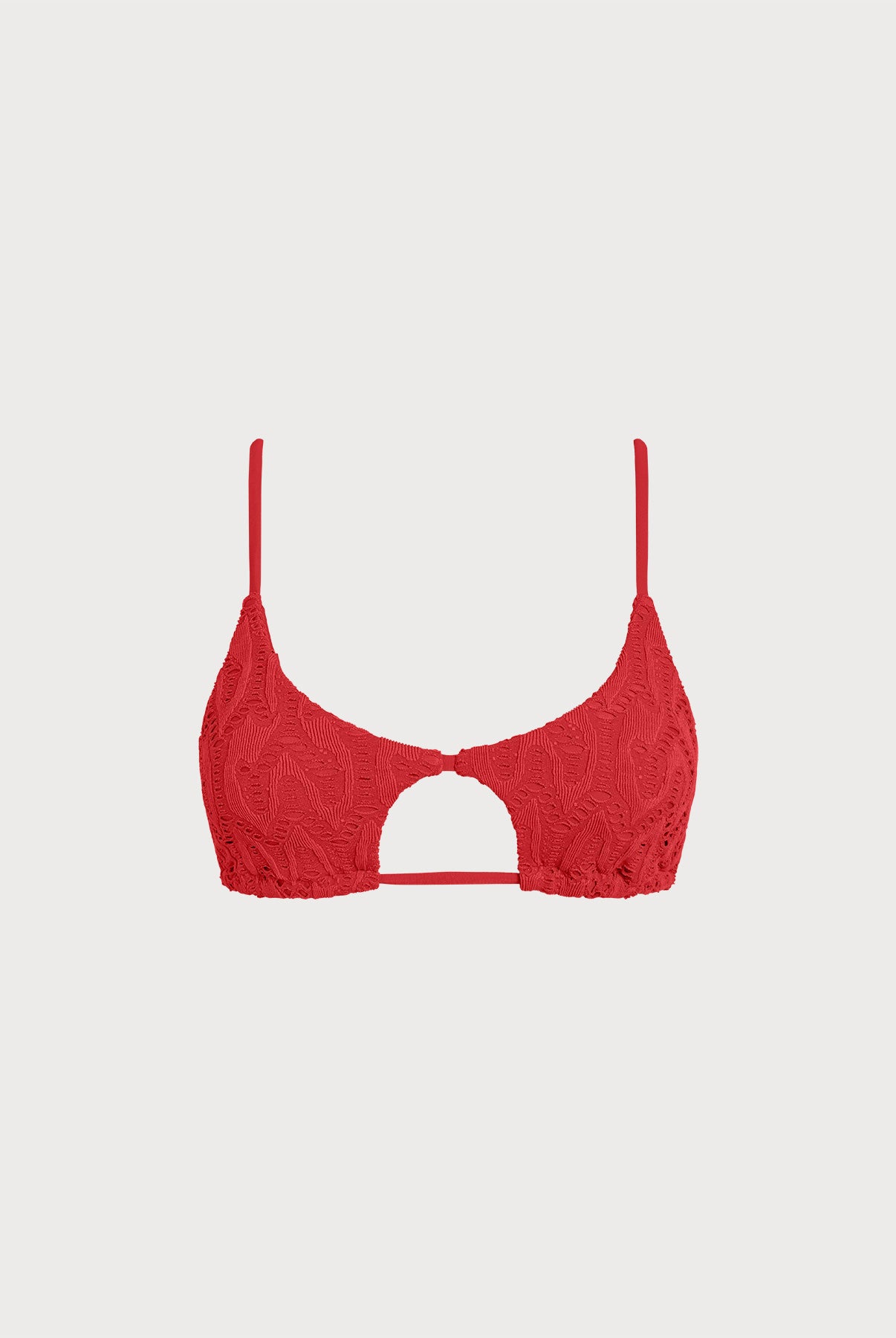 Women Knitted Nylon Bikini Tops Red Sustainable Bikinis - BERLOOK