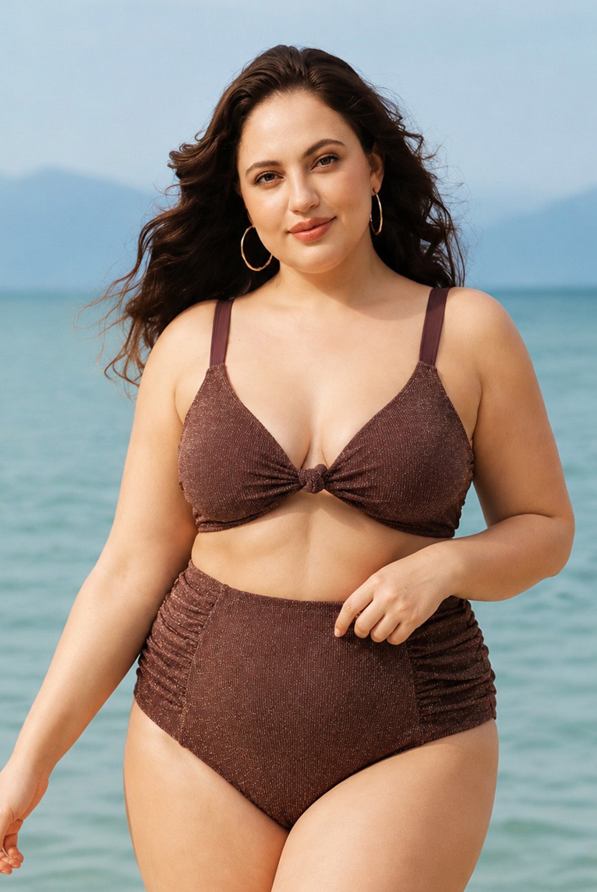 Women Knitted Nylon Bikini Tops Sustainable Plus Size Bikinis - BERLOOK