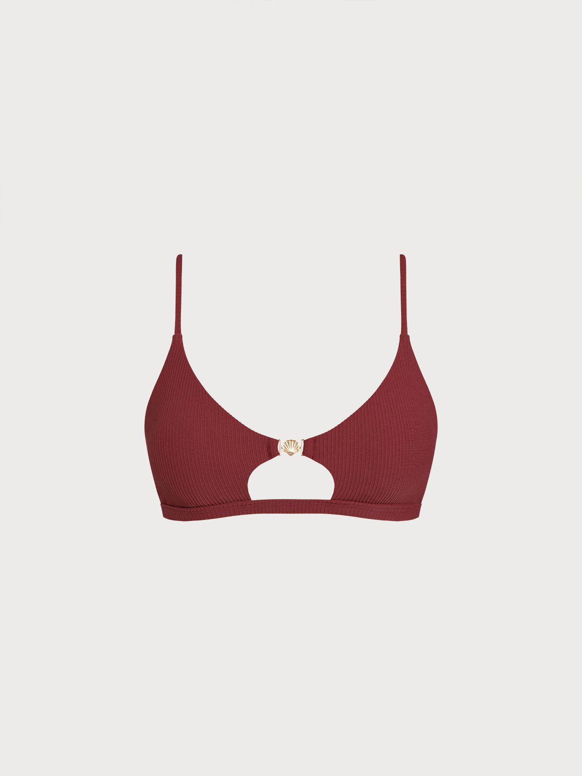 Women Knitted Nylon Bikini Tops Wine Red Sustainable Bikinis - BERLOOK