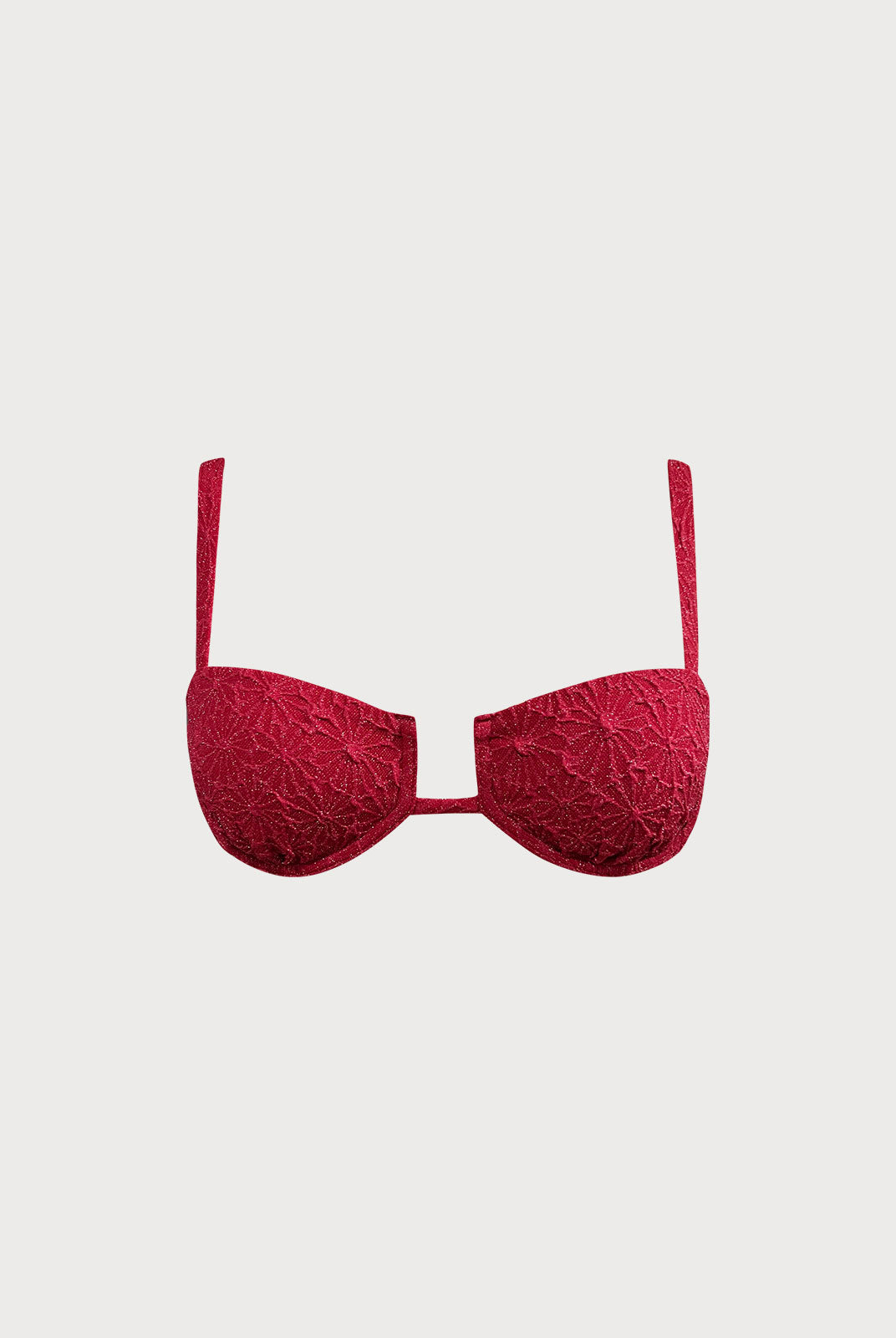 Women Knitted Nylon Bikini Tops Wine Red Sustainable Bikinis - BERLOOK