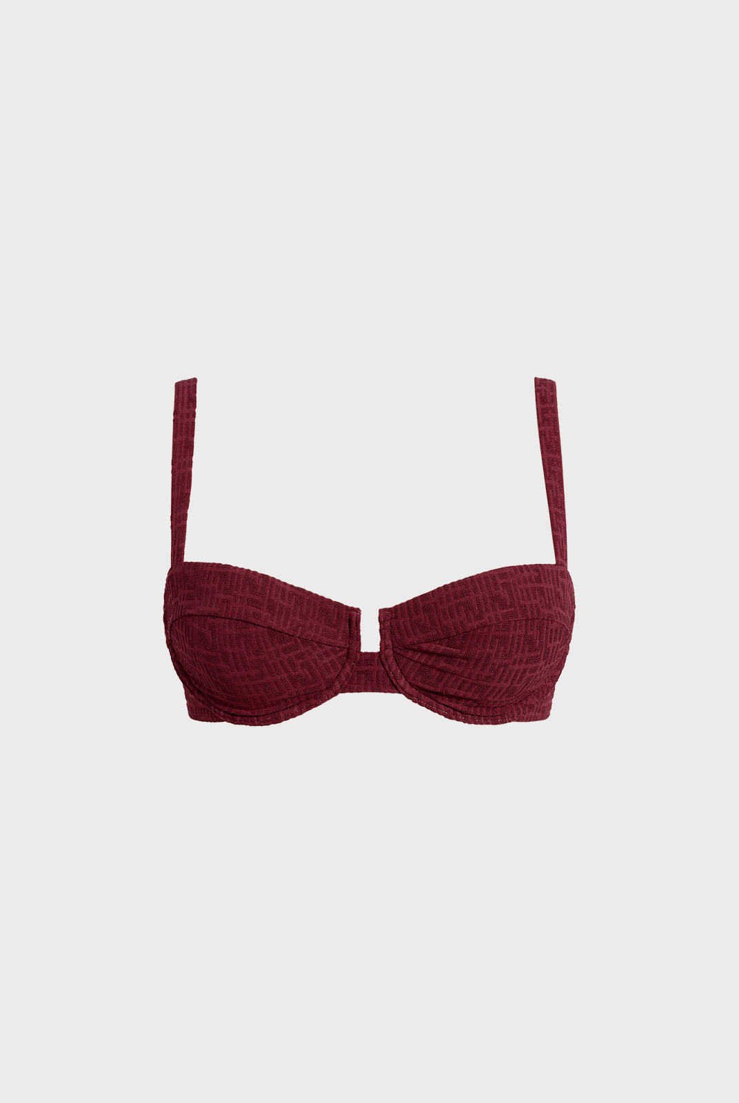 Women Knitted Nylon Bikini Tops Wine Red Sustainable Bikinis - BERLOOK