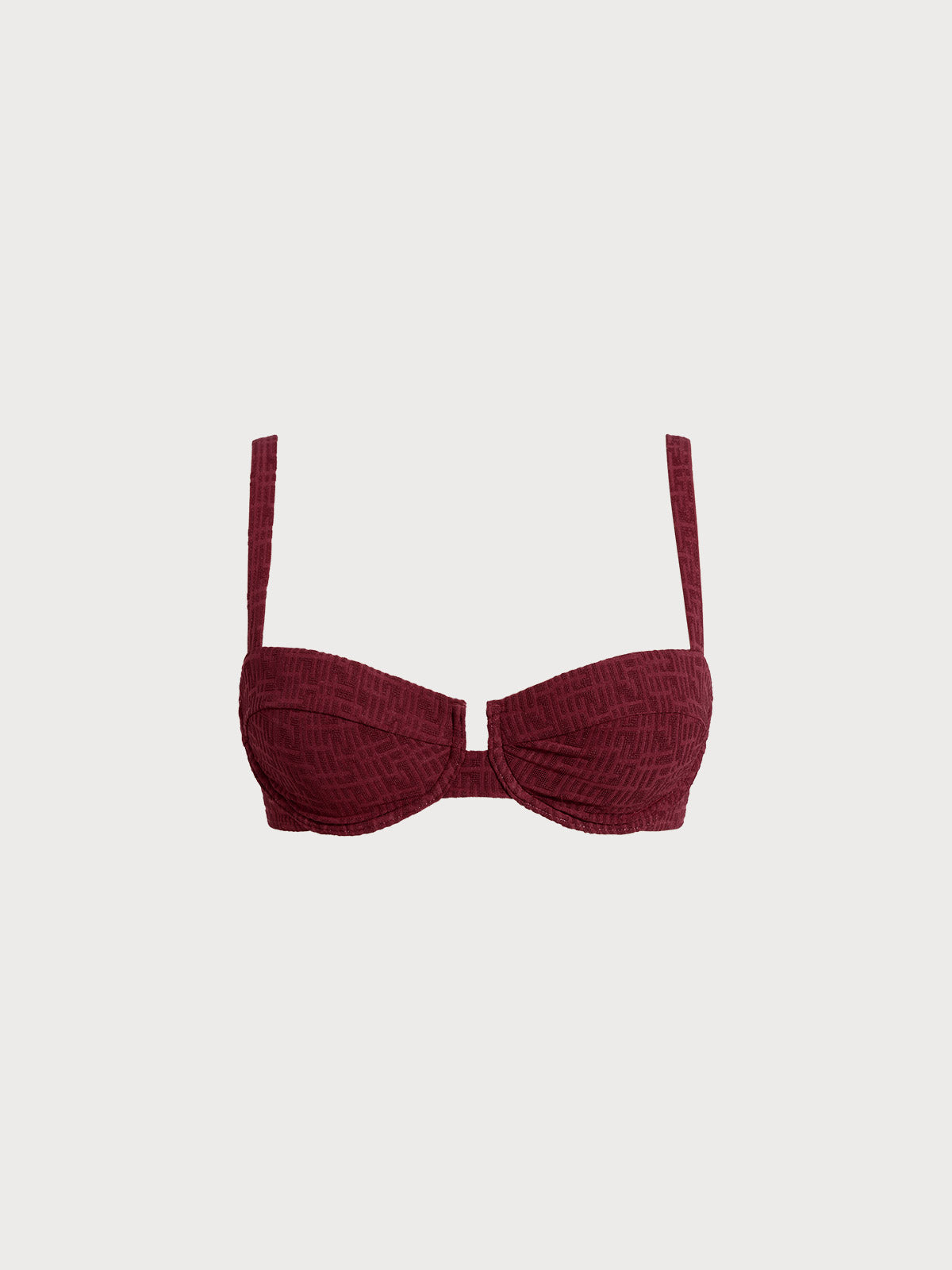 Women Knitted Nylon Bikini Tops Wine Red Sustainable Bikinis - BERLOOK
