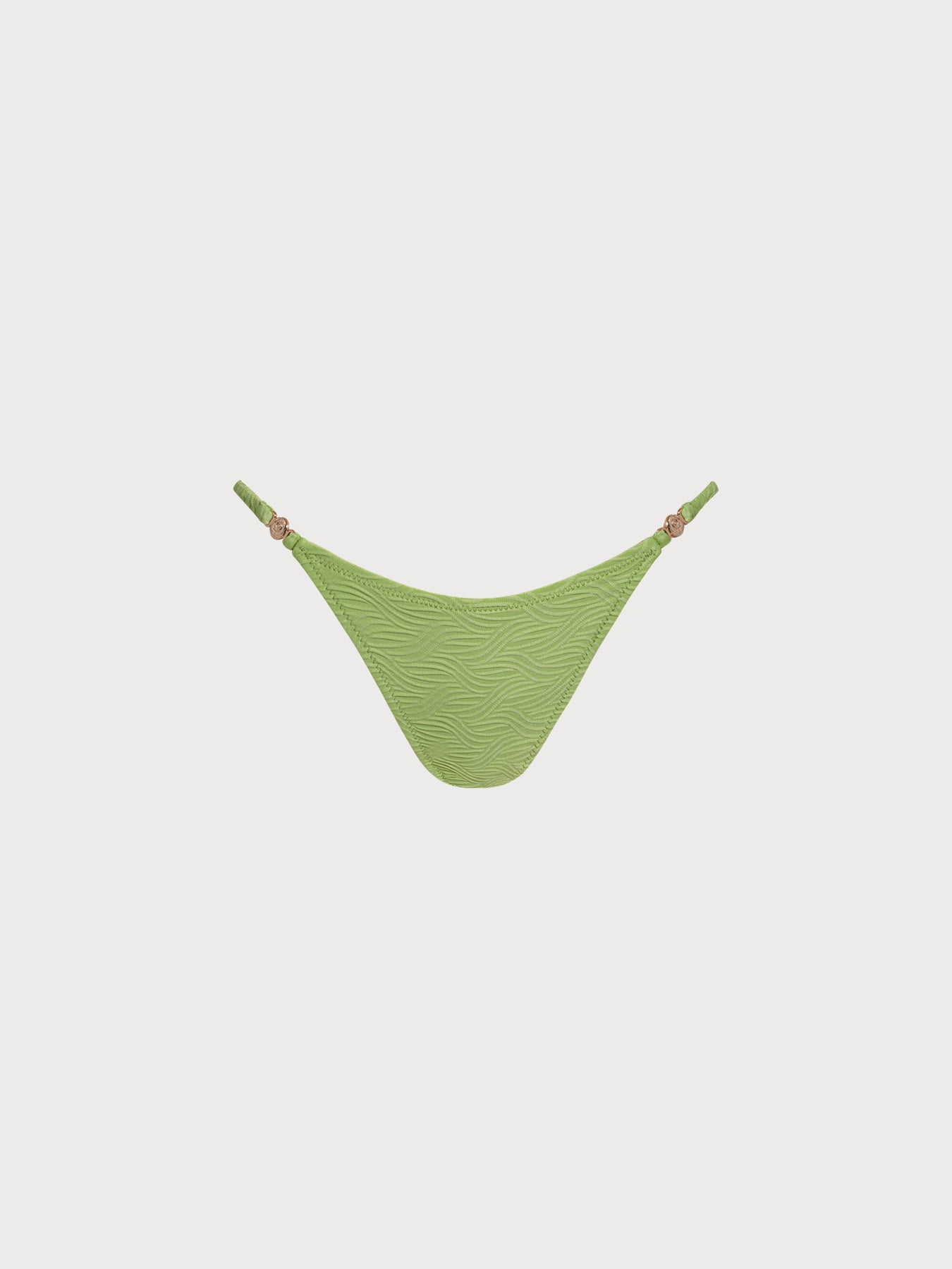Women Knitted Nylon Bikinis Bottoms Light Green Sustainable Bikinis - BERLOOK