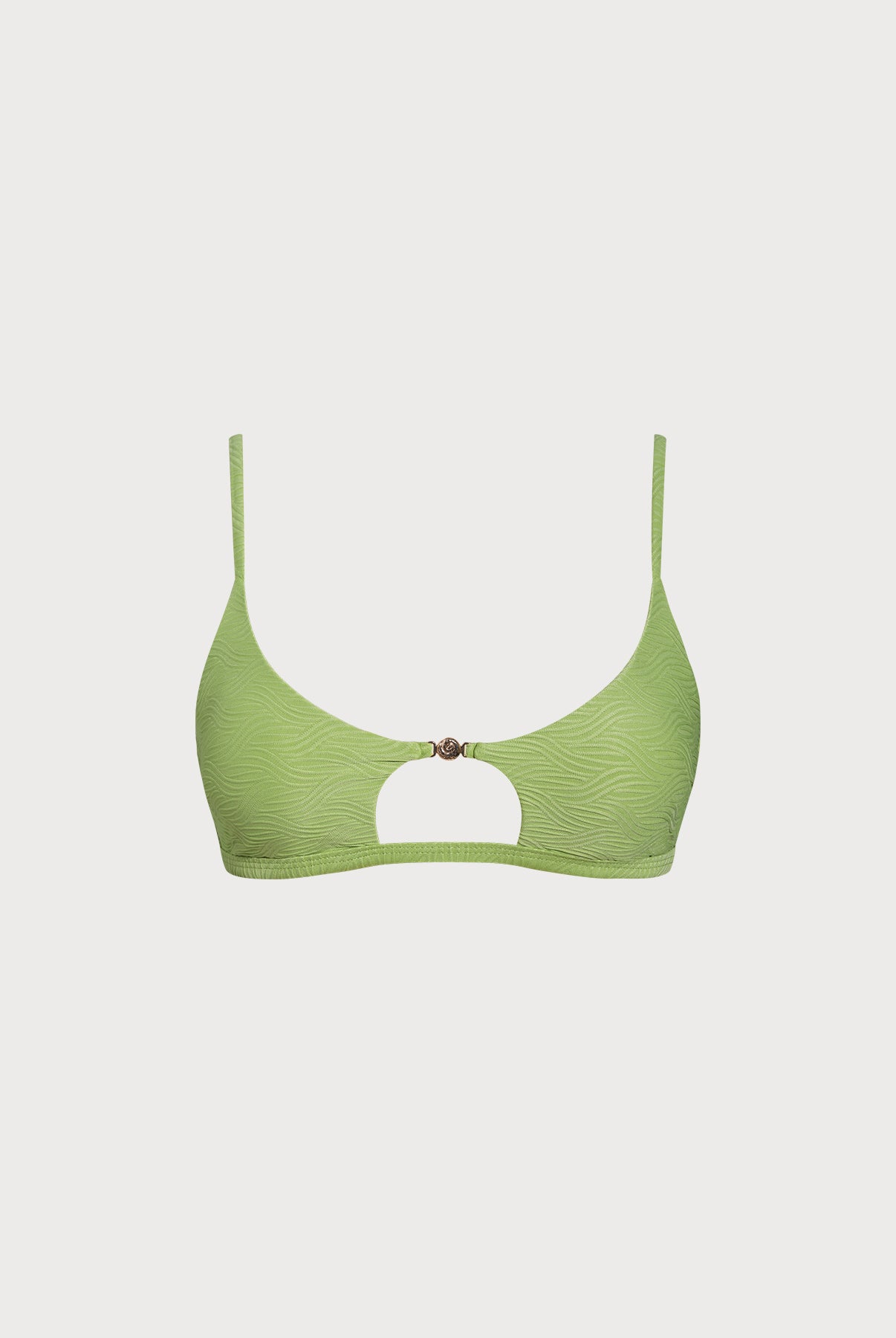 Women Knitted Nylon Bikinis Tops Light Green Sustainable Bikinis - BERLOOK
