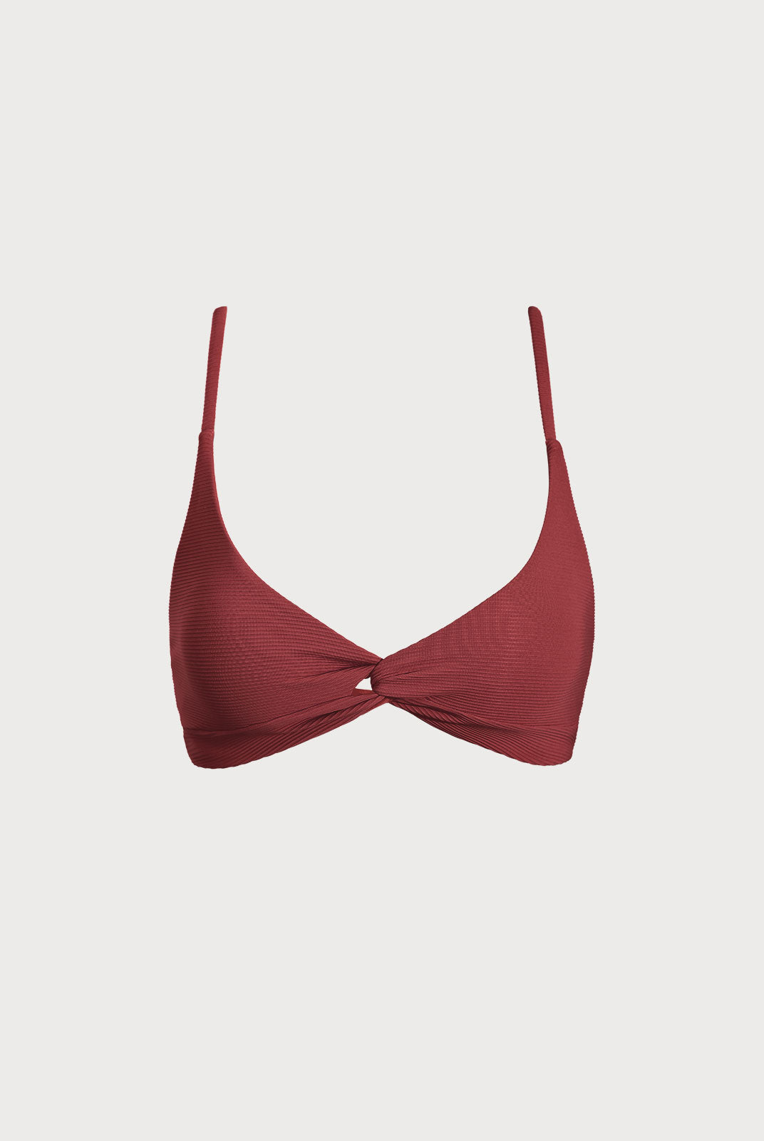 Women Knitted Nylon Bikinis Tops Wine Red Sustainable Bikinis - BERLOOK