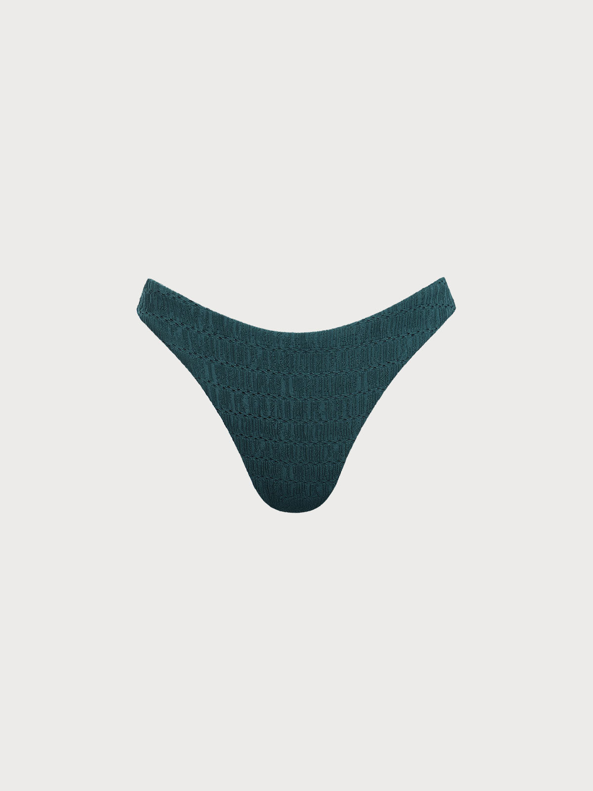 Women Knitted Nylon blended Bikini Bottom Dark Green Sustainable Bikinis - BERLOOK