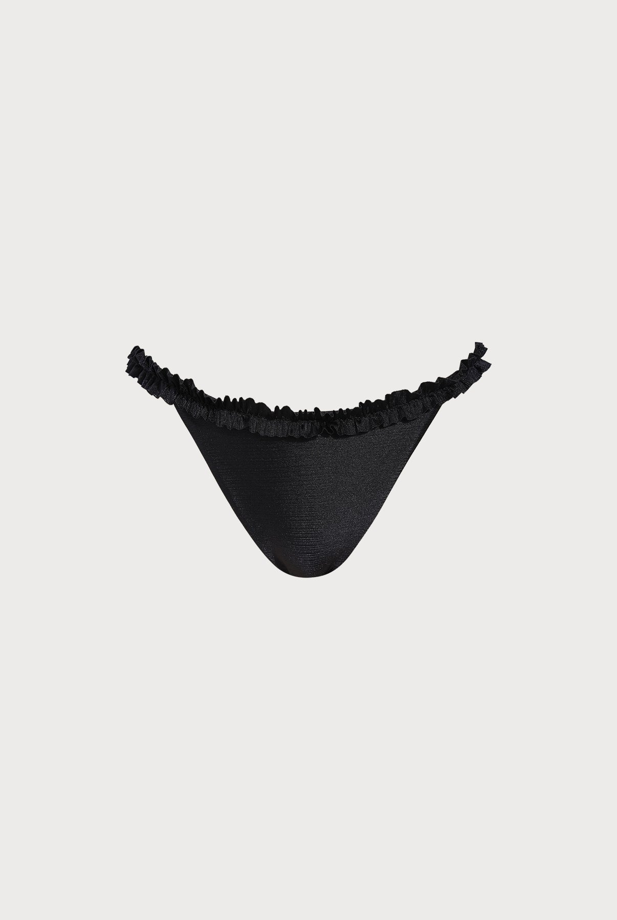 Women Knitted Nylon blended Bikini Bottoms Black Sustainable Bikinis - BERLOOK