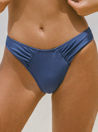 Women Knitted Nylon Blended Bikini Bottoms Blue Sustainable Bikinis - BERLOOK