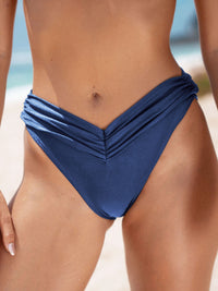Women Knitted Nylon Blended Bikini Bottoms Blue Sustainable Bikinis - BERLOOK