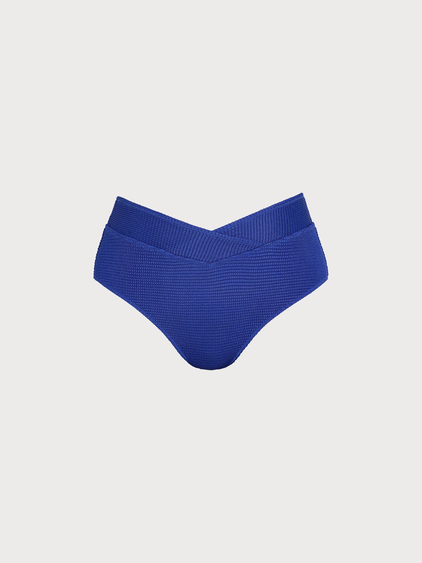 Women Knitted Nylon blended Bikini Bottoms Blue Sustainable Plus Size Bikinis - BERLOOK