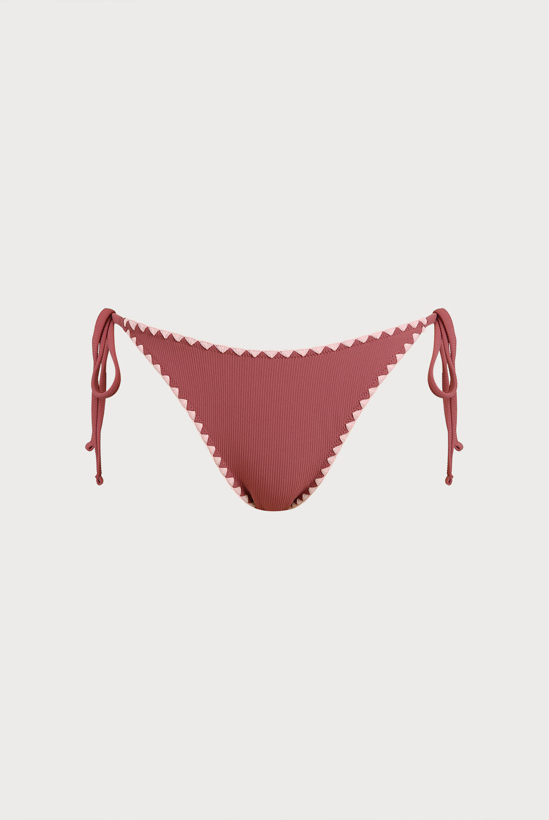 Women Knitted Nylon blended Bikini Bottoms Brick Red Sustainable Bikinis - BERLOOK