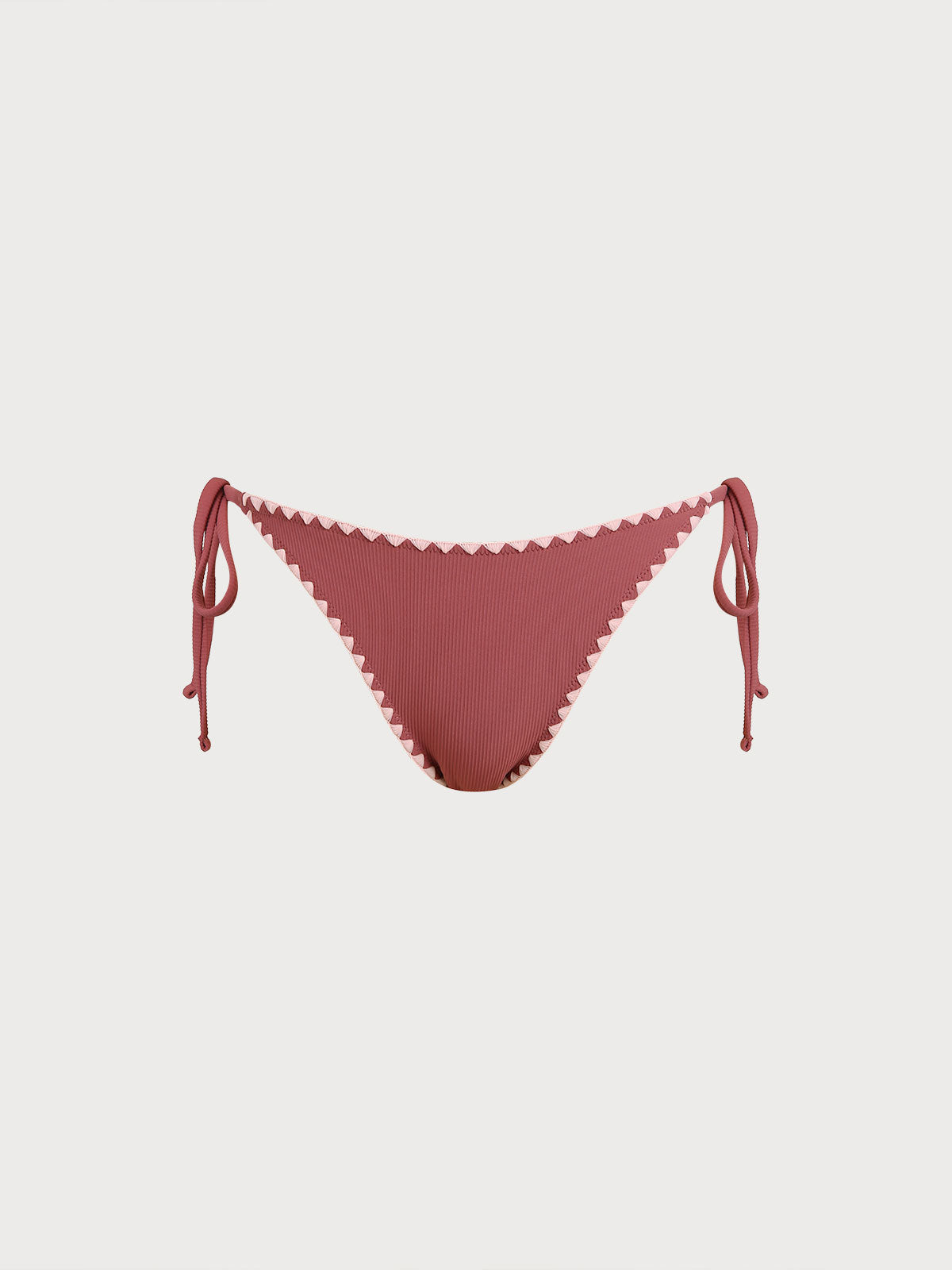Women Knitted Nylon blended Bikini Bottoms Brick Red Sustainable Bikinis - BERLOOK