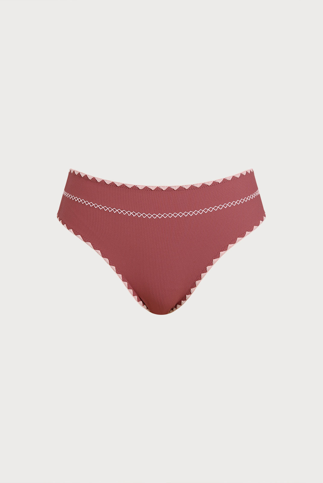 Women Knitted Nylon blended Bikini Bottoms Brick Red Sustainable Bikinis - BERLOOK