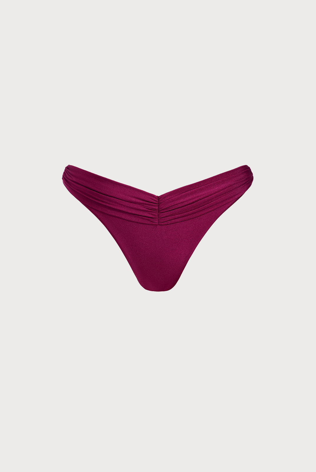 Women Knitted Nylon Blended Bikini Bottoms Burgundy Sustainable Bikinis - BERLOOK